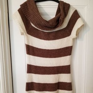 Brown and Cream Sweater Dress